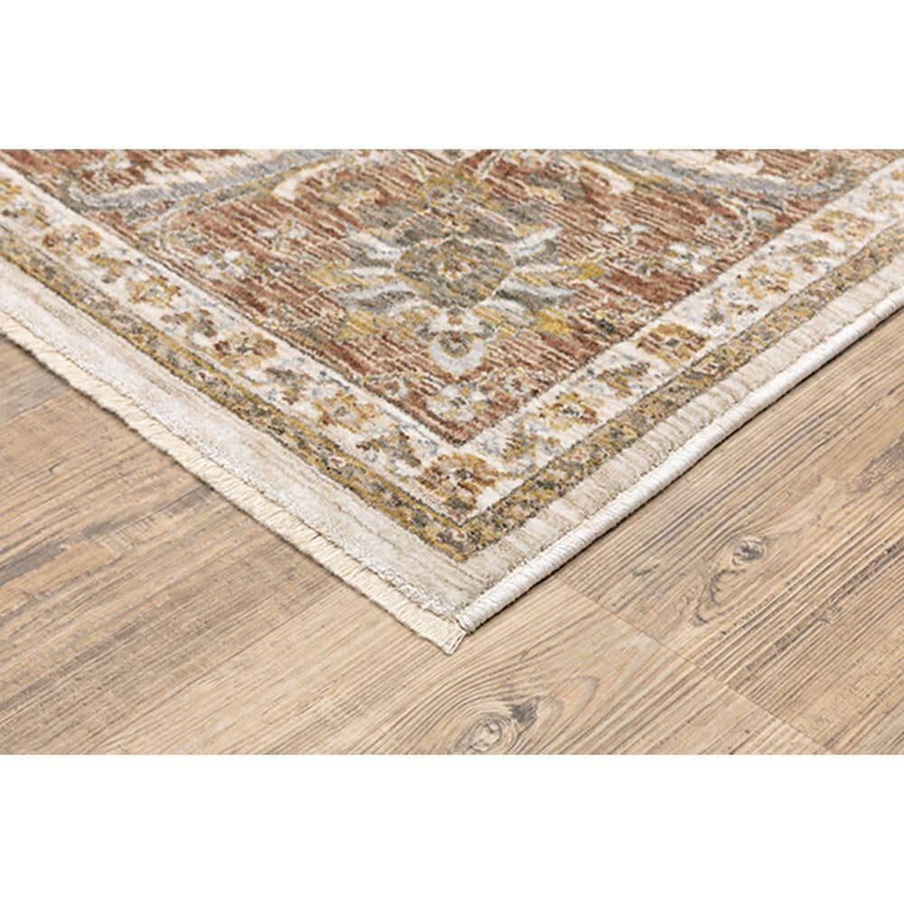 Oriental Weavers Maharaja Dakota 5091Q 5&#39;3&quot; x 7&#39;6&quot; Rust and Ivory Area Rug, , large