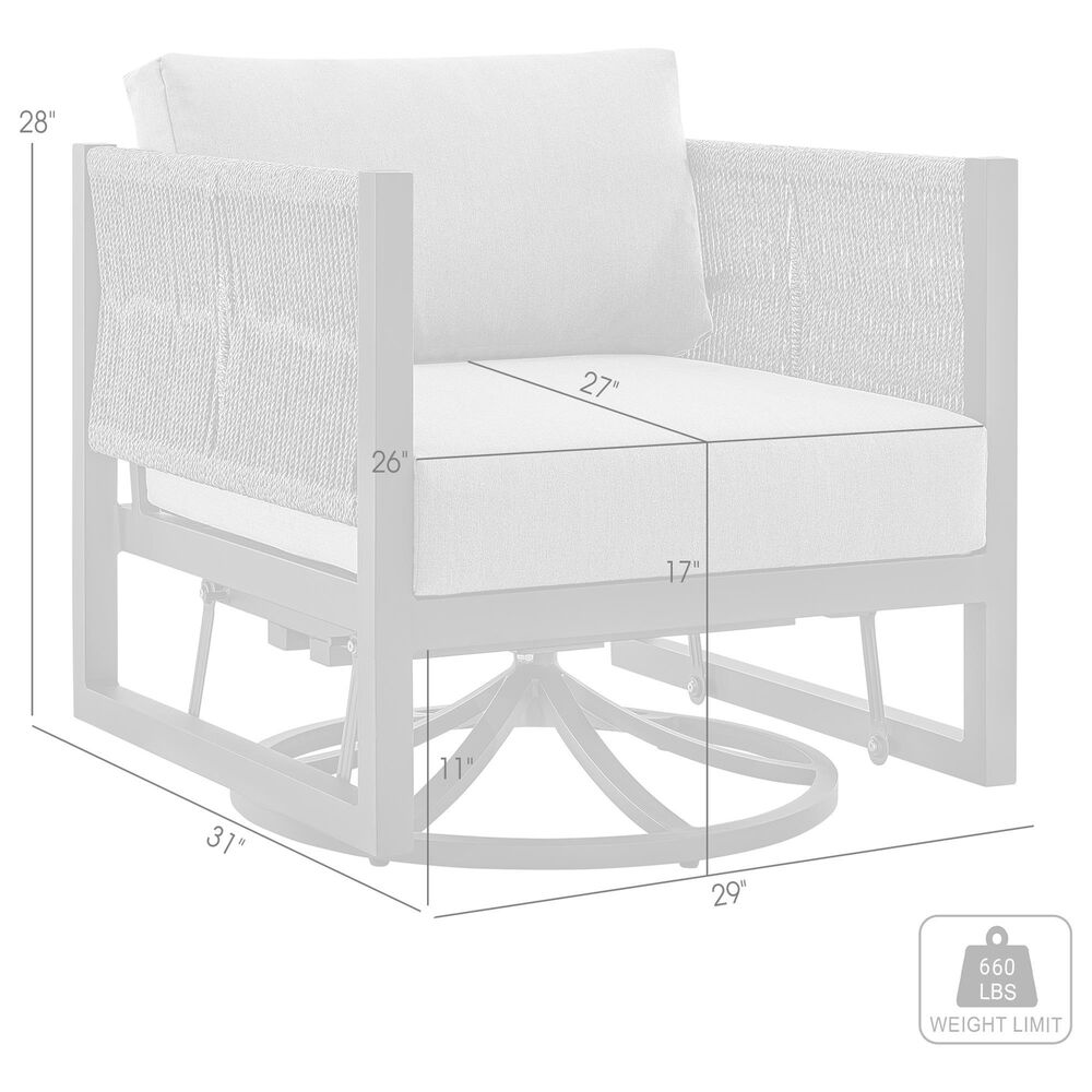 Hearth and Haven Mareike Outdoor Patio Swivel Glider Lounge Chair in Gray, , large