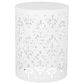 Hearth and Haven Outdoor End Table with Floral Pattern in White (Set of 2), , large