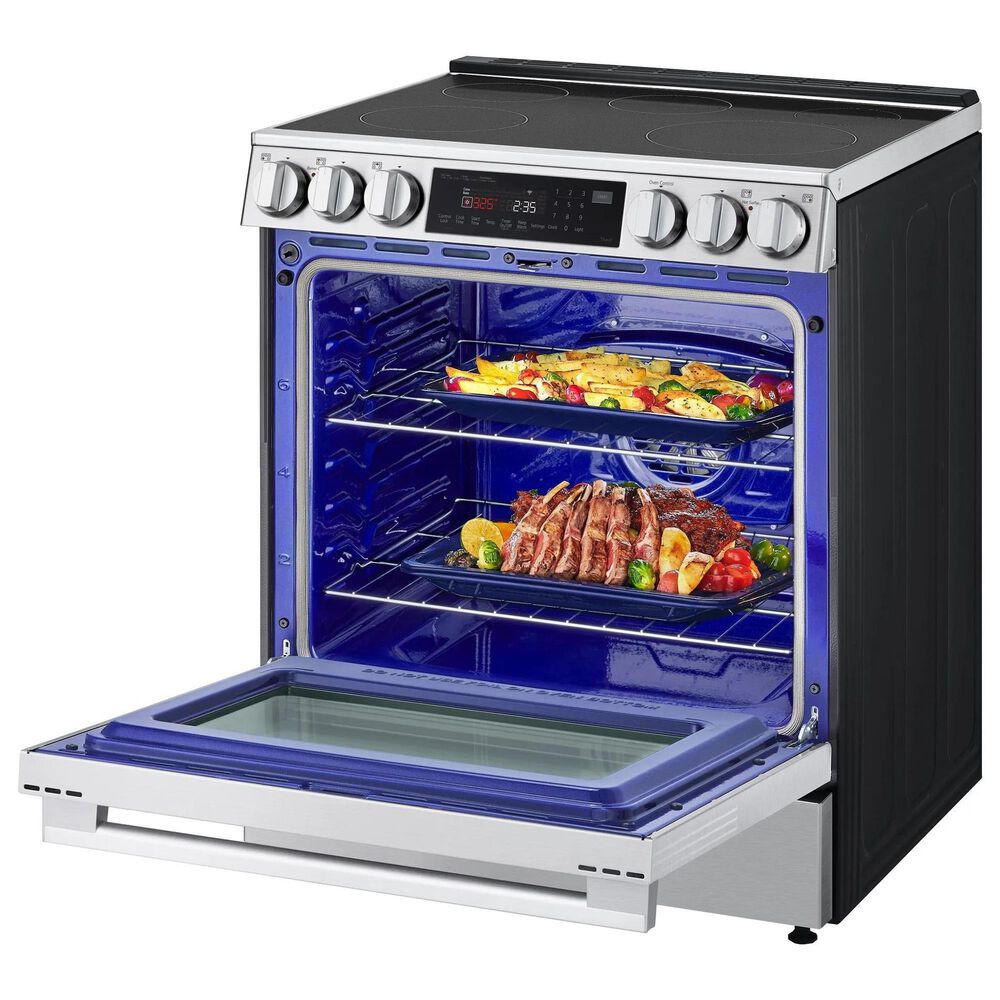 LG 2-Piece Kitchen Package with 6.3 Cu. Ft. Smart Slide-In Induction Range and 2.1 Cu. Ft. Smart Over-the-Range Microwave in Printproof Stainless Steel, , large