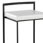 Lumisource Fuji Stackable Barstool with White Faux Leather Cushion in Black (Set of 2), , large