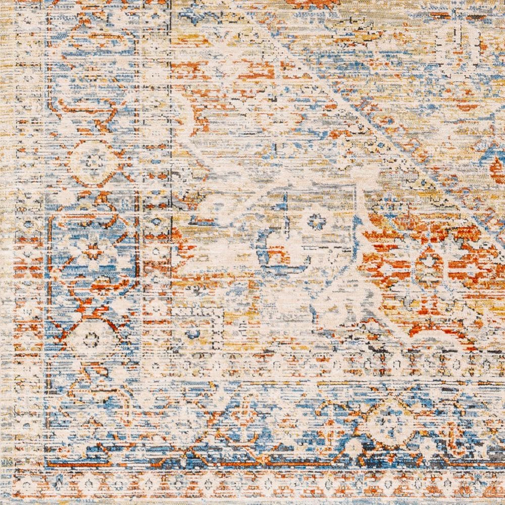 Surya Chicago CHG2307 6&#39;7&quot; Round Blue, Light Beige, Mustard, Brick Red, Burnt Orange, Slate, Taupe Area Rug, , large