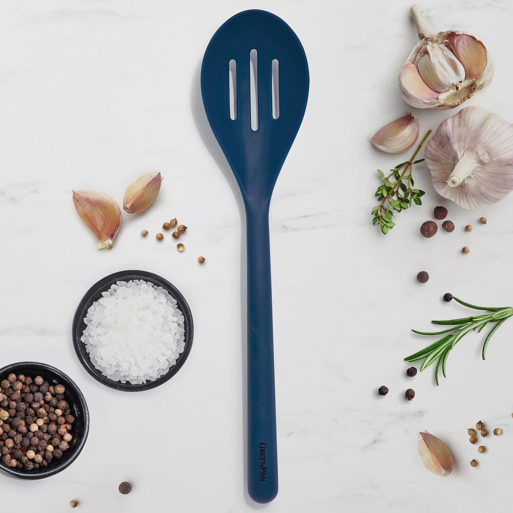 Green Pan Platinum Silicone Splotted Spoon in Oxford Blue, , large