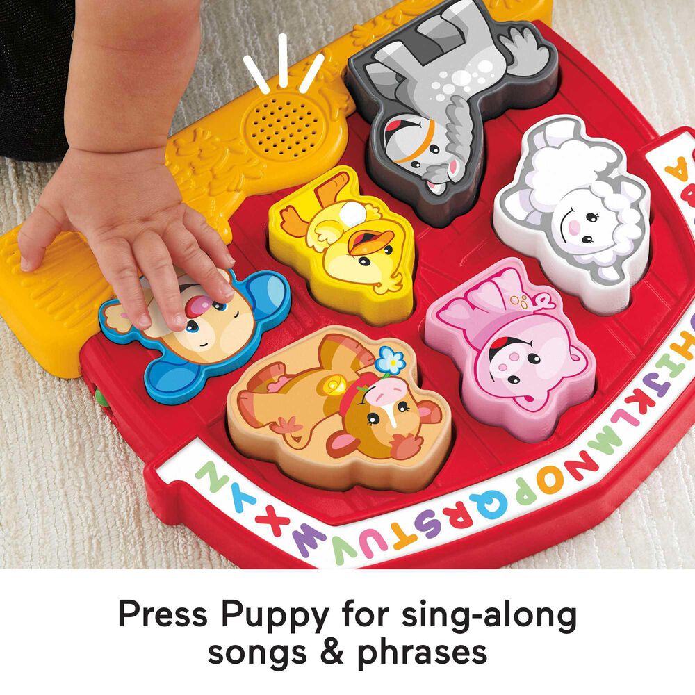 Fisher Price Baby&#39;s Animal Puzzle Shape Sorting Toy with Music and Sounds in Red, , large