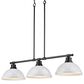 Golden Lighting Duncan 3-Light Pendant with White Shade in Matte Black, , large