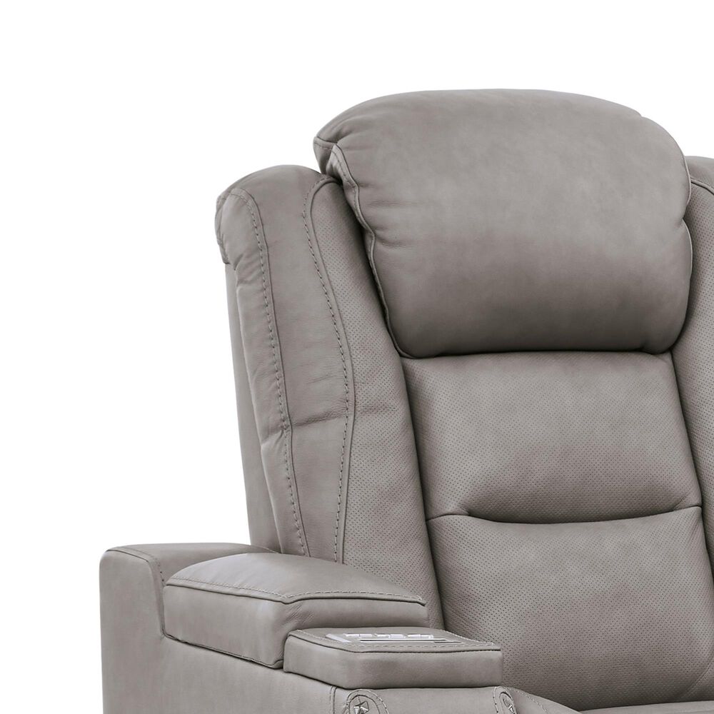 Ashley The Man-Den Power Reclining Sofa with Adjustable Headrest in Gray, , large