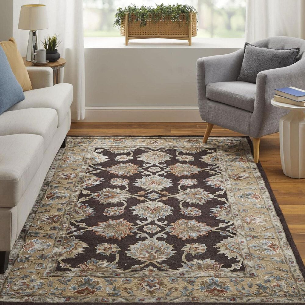 Feizy Prescott 5&#39; x 8&#39; Brown and Beige Area Rug, , large