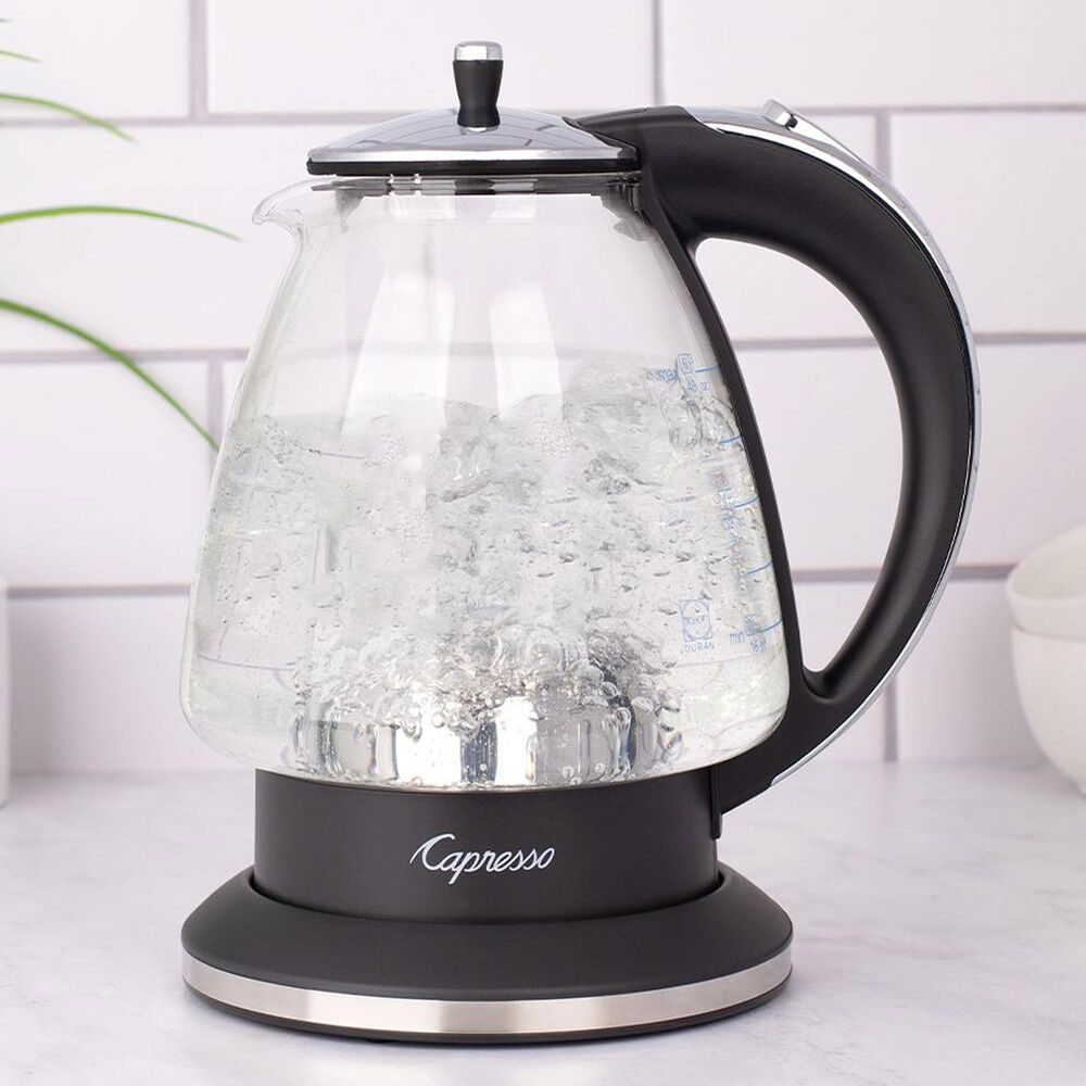 Jura H2O Glass 48 Oz Rapid Boil Kettle in Black and Polished Chrome, , large
