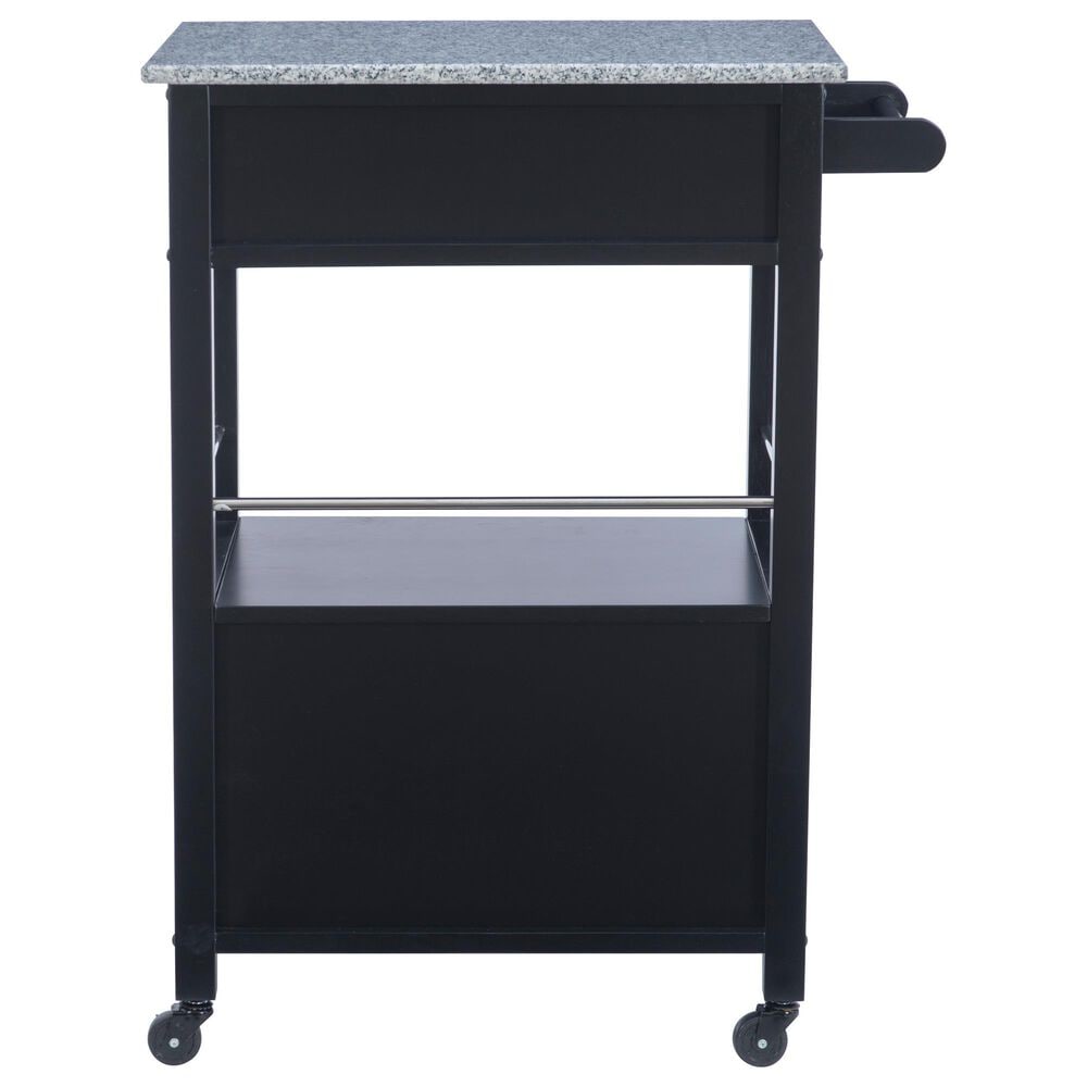 Linon Home Decor Mitchell Kitchen Cart in Black and Grey, , large