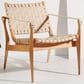 Safavieh Jessica Leather Safari Chair in White, , large