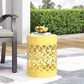 Hearth and Haven Outdoor Side Table with Overlapping Circle Design in Yellow, , large