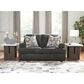 Ashley Karinne Stationary Loveseat in Smoke, , large