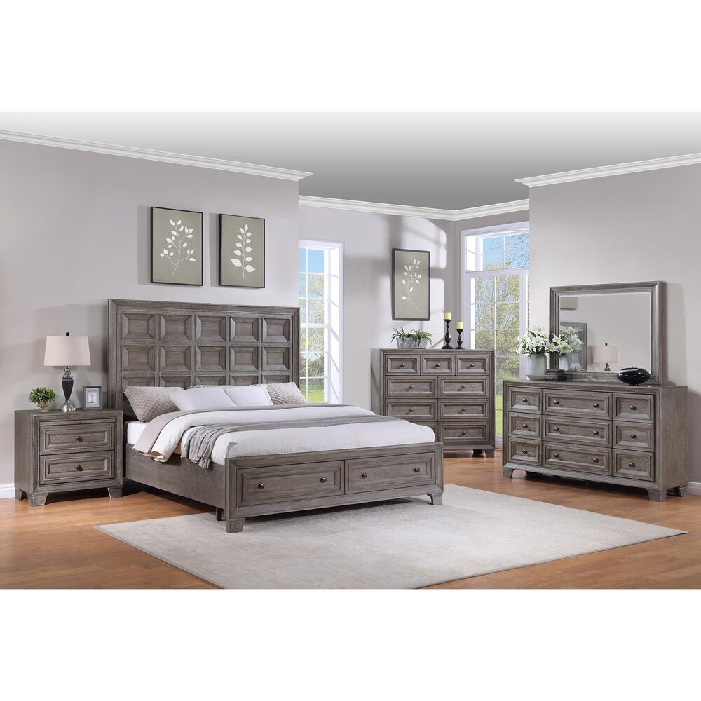 Davis International Traditional King Panel Bed in Gray, , large