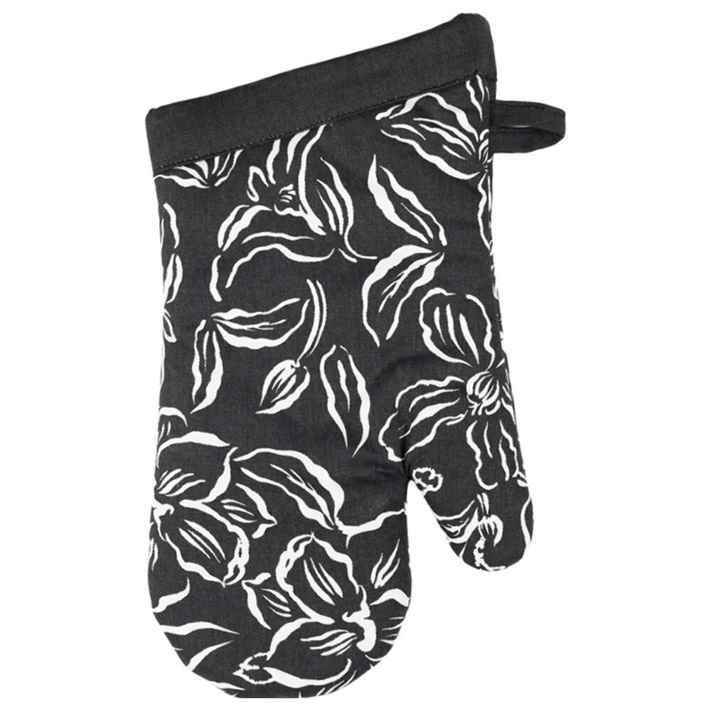 Mukitchen Designer Oven Mitt in Water Lily Black, , large