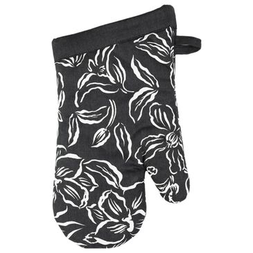 Mukitchen Designer Oven Mitt in Water Lily Black, , large