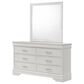 Crown Mark Amalia 6-Drawer Dresser and Mirror in White, , large