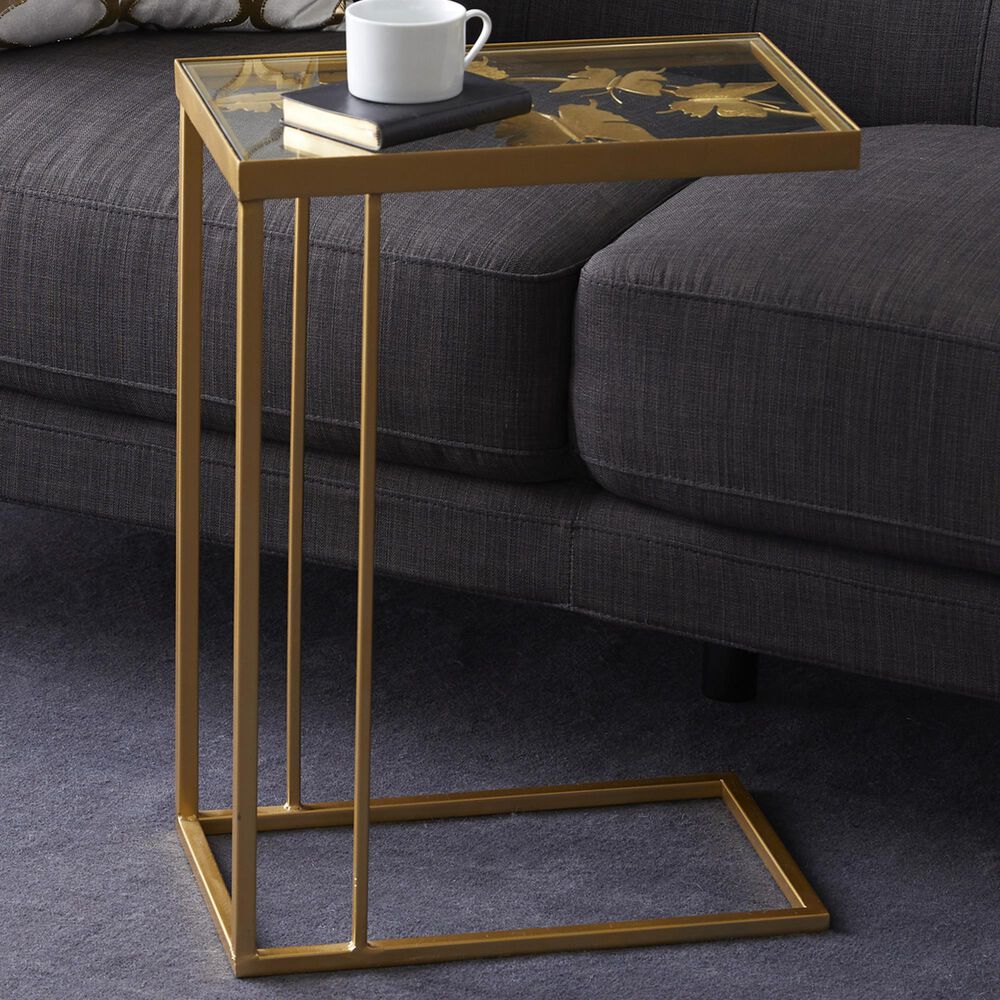 Uma Enterprises 25&quot; Contemporary Accent Table in Gold, , large