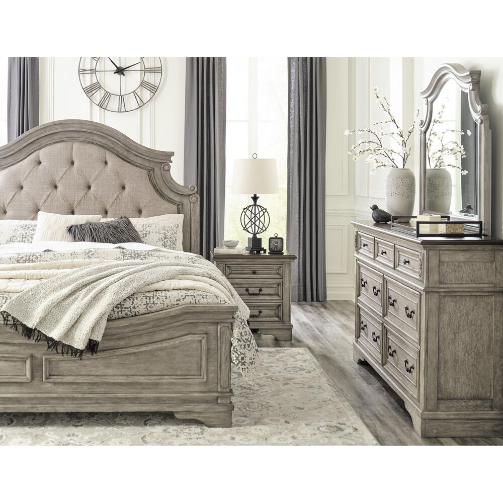 Ashley Lodenbay King Panel Bed in Antique Gray, , large