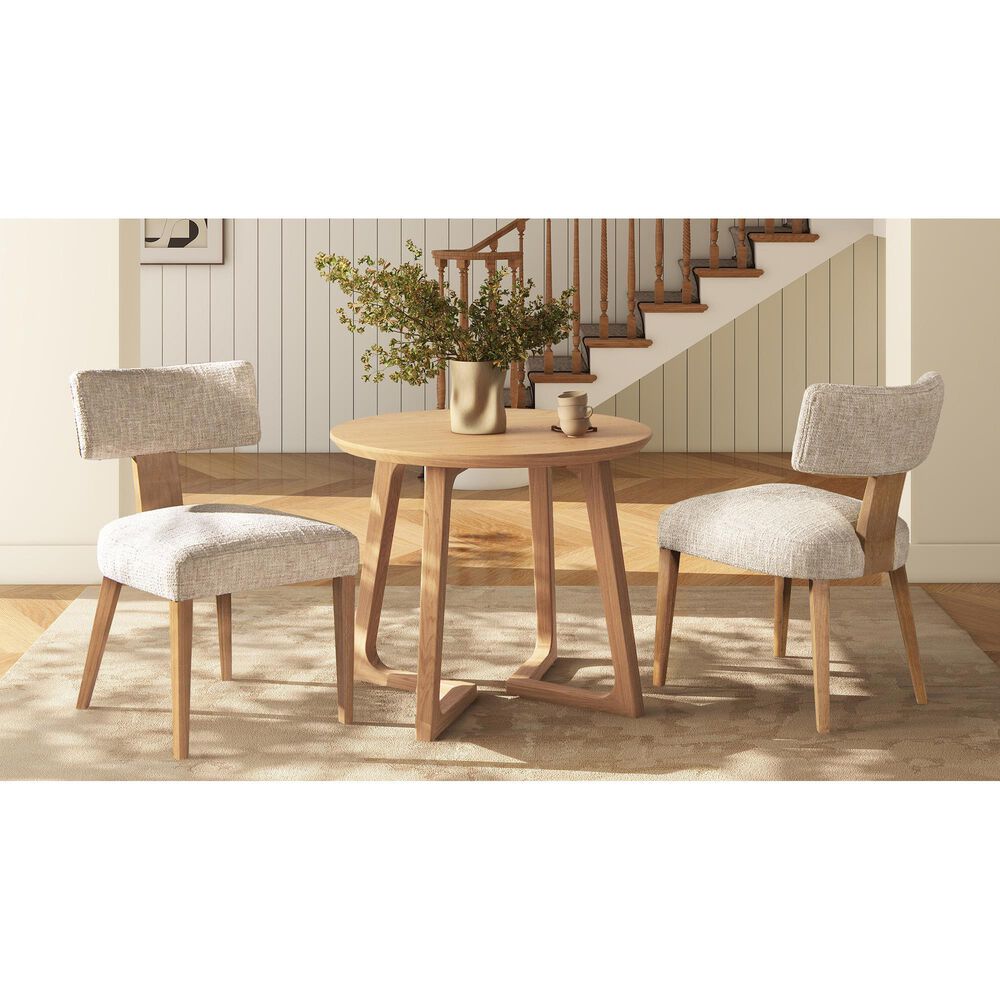 Jennifer Taylor Home Louise Side Chair with Travertine Beige Cushion in White Washed and Natural (Set of 2), , large