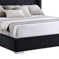 Coaster Tisdall Eastern King Upholstered Fireplace Bed in Black, , large