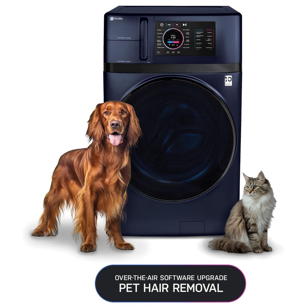 GE Profile 4.8 Cu. Ft. Smart Front Load Combo Washer/Dryer in Sapphire Blue, , large
