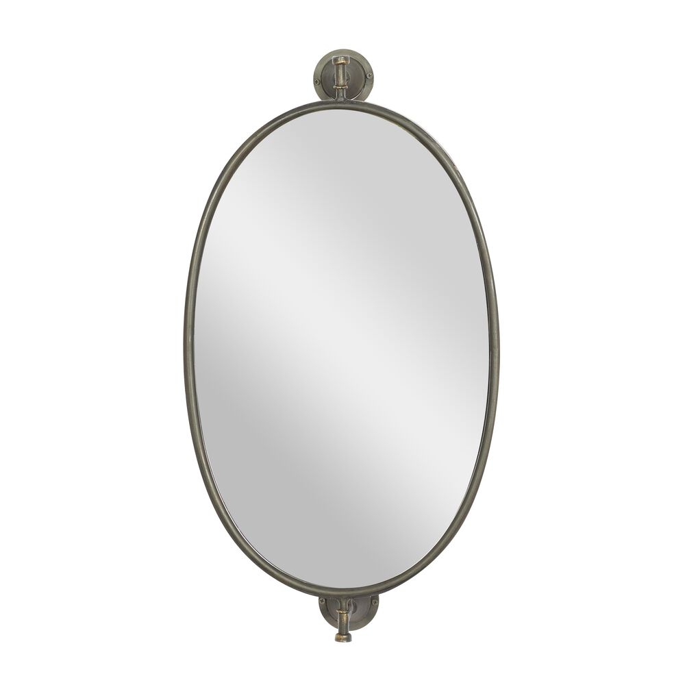 Maple and Jade 15" x 29" Wall Mirror in Black, , large