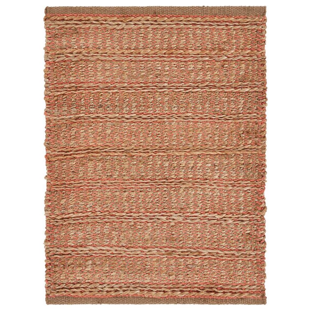 L&amp;R Resources Natural Fiber Tan and Pink 9' x 12' Area Rug, , large