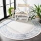 Safavieh Bermuda Floral 6"7" Round Ivory and Light Blue Indoor/Outdoor Area Performance Rug, , large