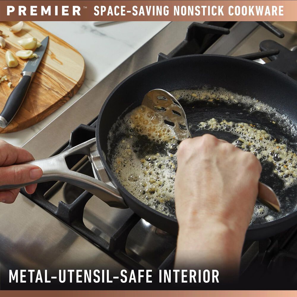 Calphalon Premier Space-Saving 2.5qt Hard-Anodized Nonstick Sauce Pan w/ Lid, , large