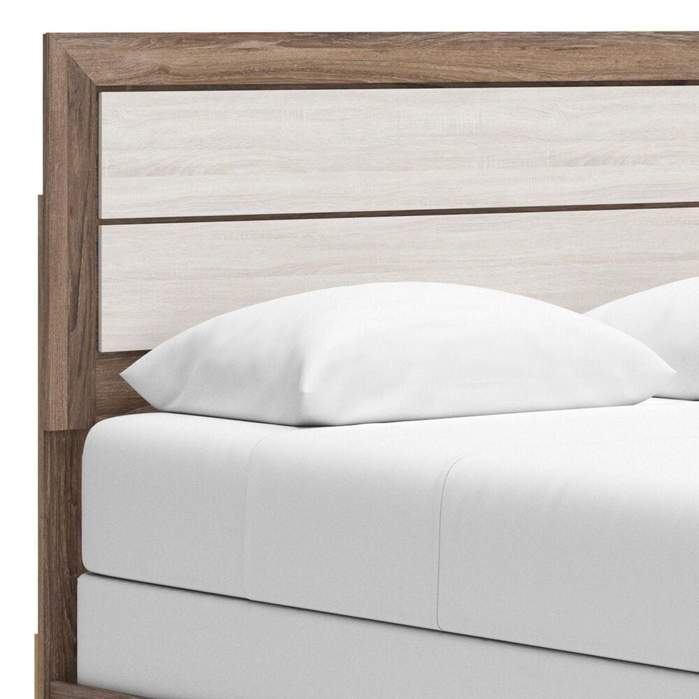 Ashley Sharnari Queen Panel Bed in Warm Gray, Brown and Antique White, , large