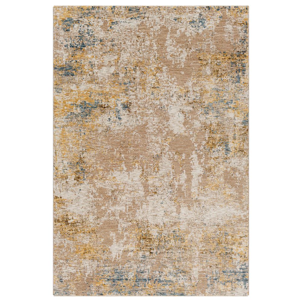 Surya Reina Cream, Light Gray, Light Brown, Tan, Denim and Mustard 7"10" x 10"2" Area Rug, , large