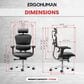 Raynor Group Ergohuman High Back Leather Executive Chair in Black, , large