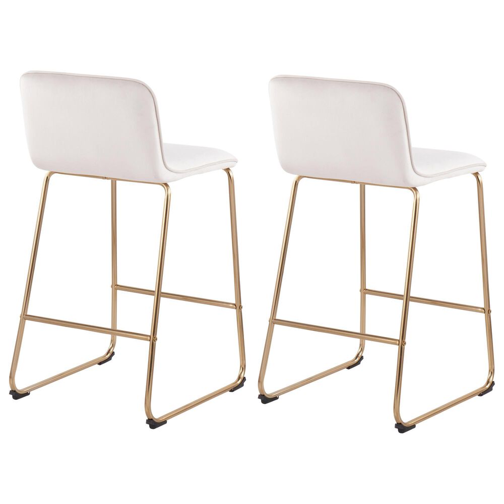 Lumisource Casper Counter Stool in Cream and Gold &#40;Set of 2&#41;, , large