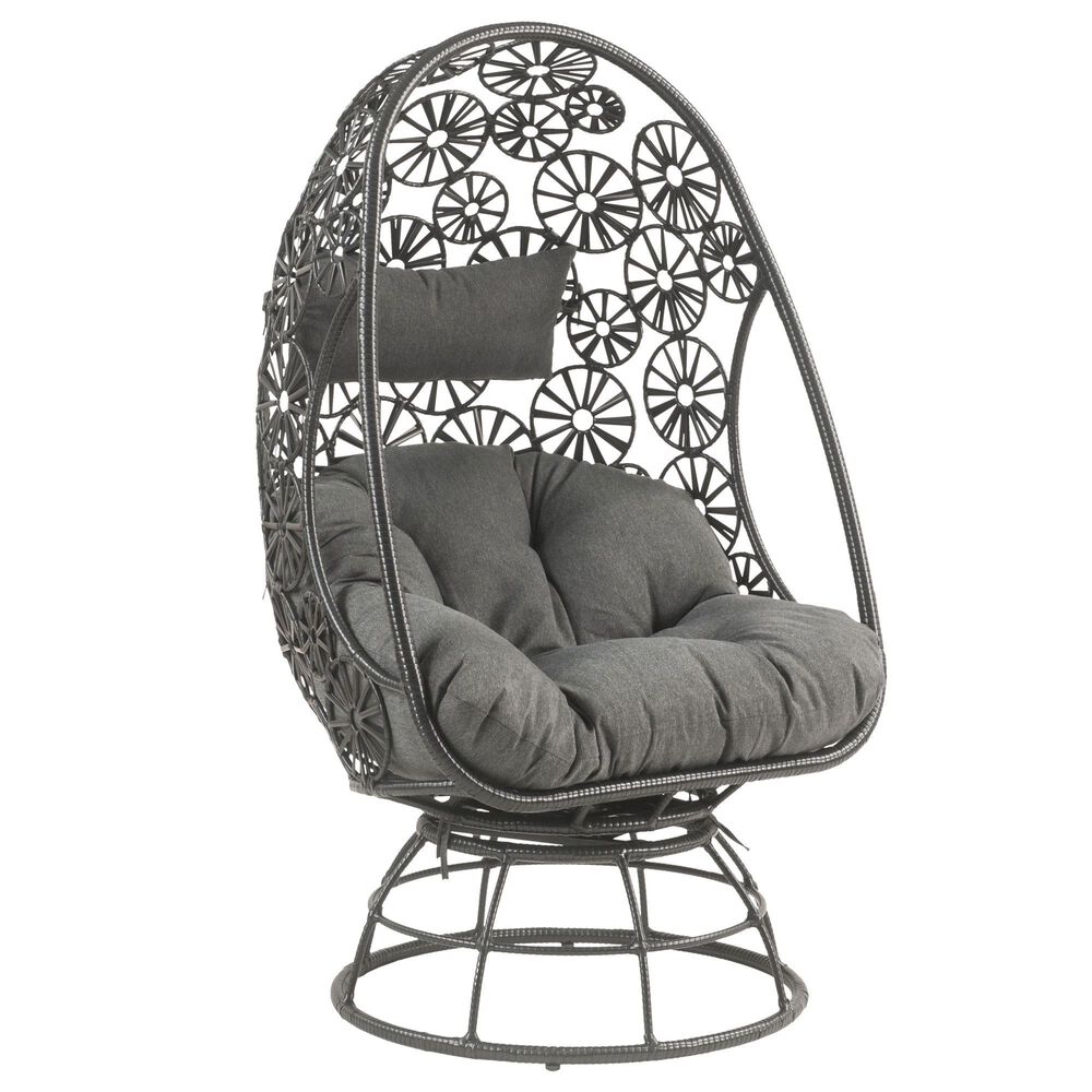 Hearth and Haven Hikre2-piece Metal Outdoor Lounge Chair Set in Charcoal, , large
