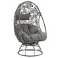 Hearth and Haven Hikre2-piece Metal Outdoor Lounge Chair Set in Charcoal, , large