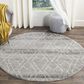 Safavieh Adirondack ADR124B 6" Round Silver and Ivory Area Rug, , large