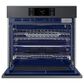 Samsung Bespoke 30" Single Electric Wall Oven with Convection in Black & 36" Electric Cooktop in Stainless Steel, , large
