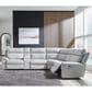 Ashley Social Pointe 6-Piece Power Reversible Reclining Sectional with Two Armless Chairs in Pearl and Ash, , large