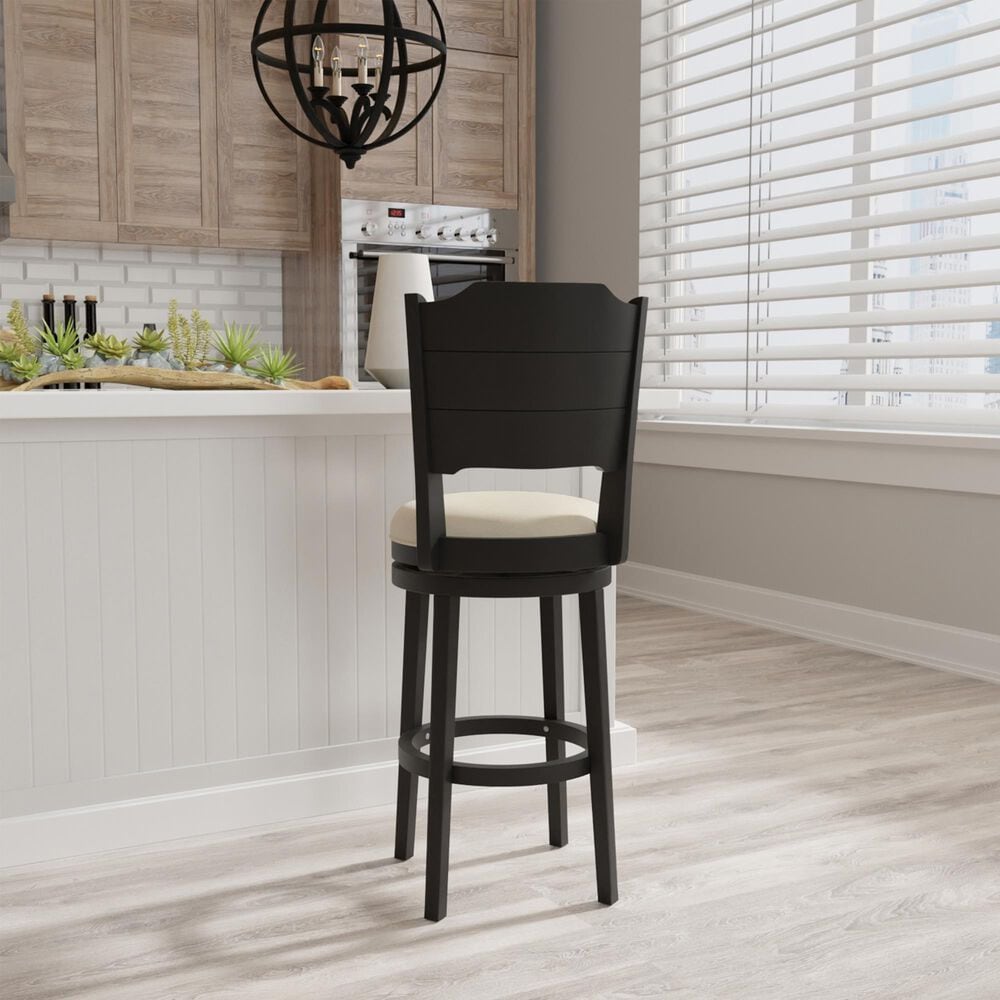 The Monday Company Clarion Swivel Bar Height Stool in Black and Greige, , large