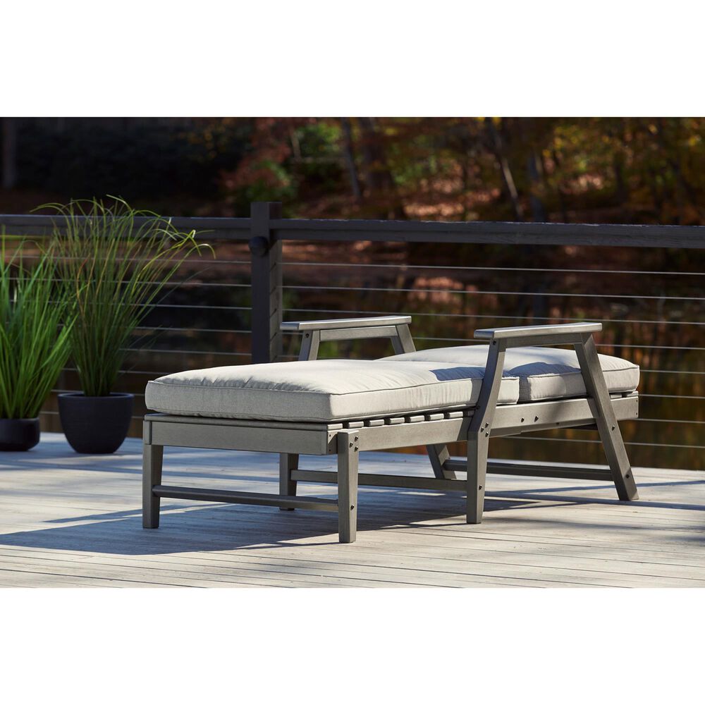 Ashley Visola Chaise Lounge with Cushion in Gray, , large