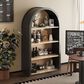 Hearth and Haven 4-Tier Arched Bookshelf in Black, , large