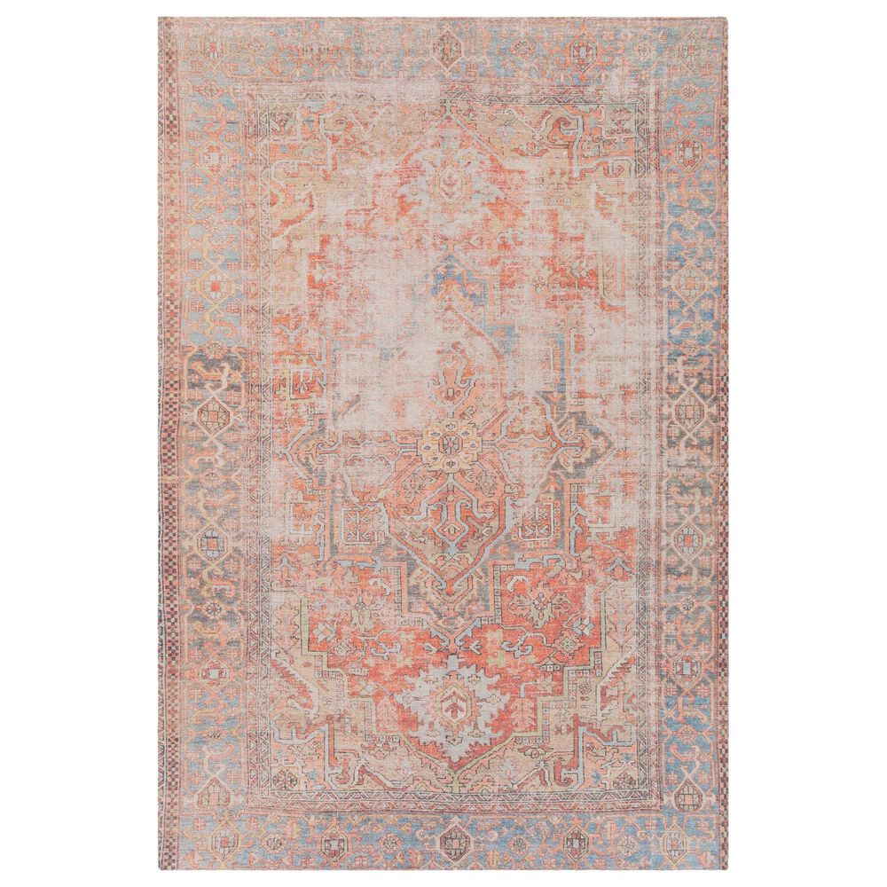 Surya Unique 2'6" x 4' Peach, Orange and Blue Area Rug, , large