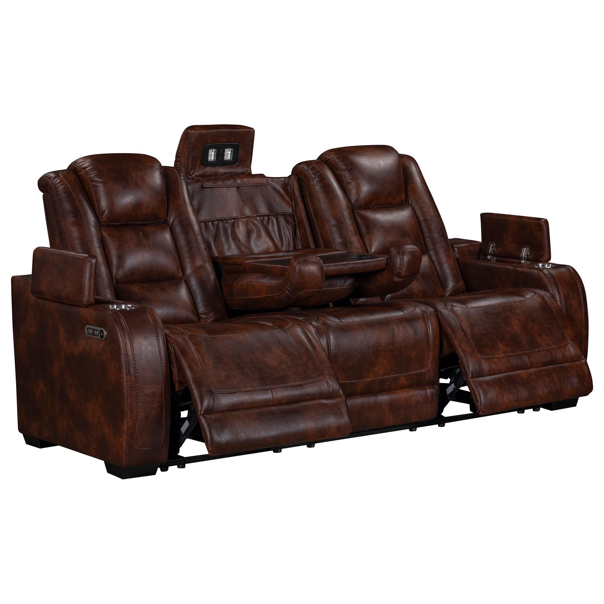 New Heritage Chester Power Reclining Sofa in Brown