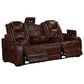 New Heritage Design Chester Power Reclining Sofa in Brown, , large