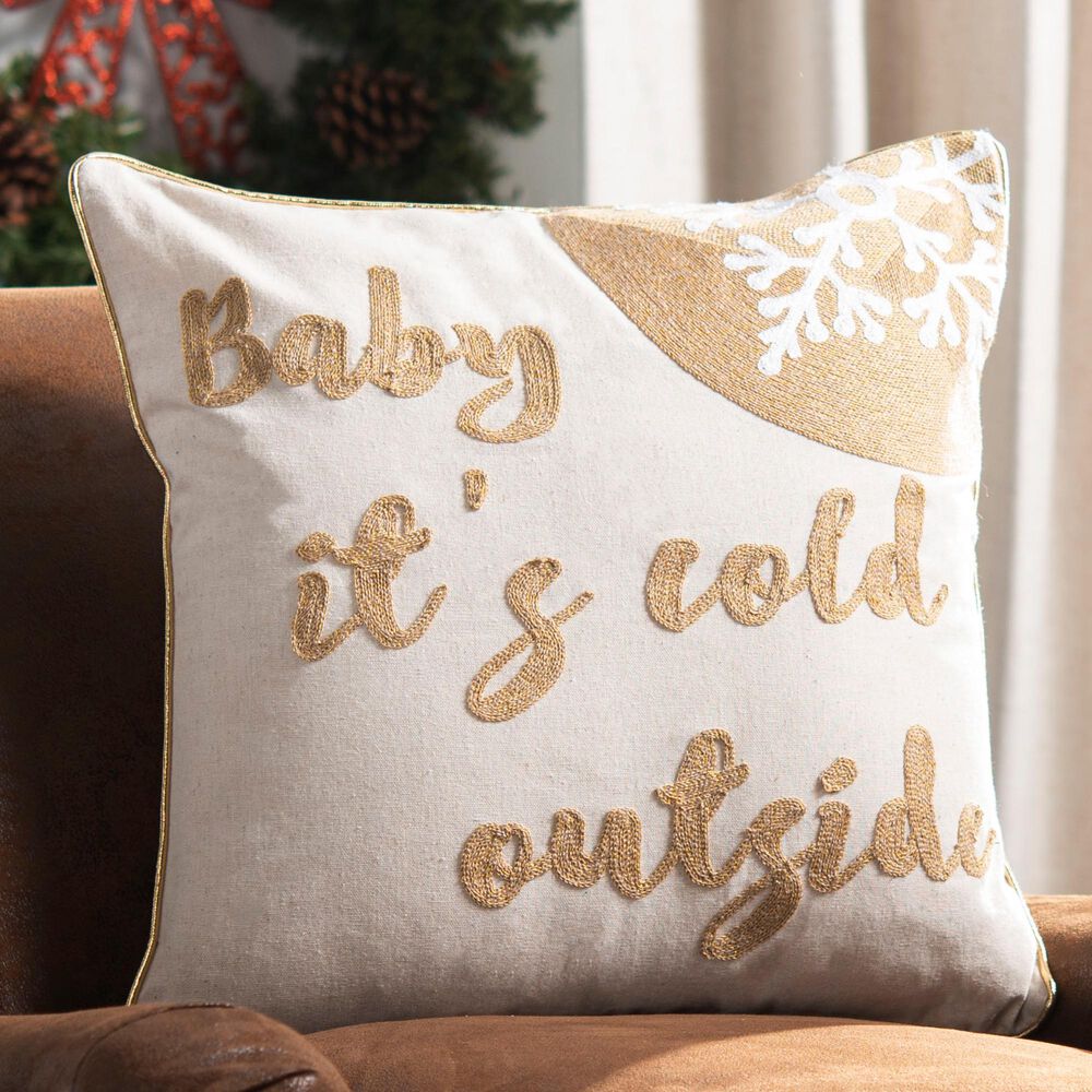 Safavieh Cold Outside 18" Pillow in Brown, , large