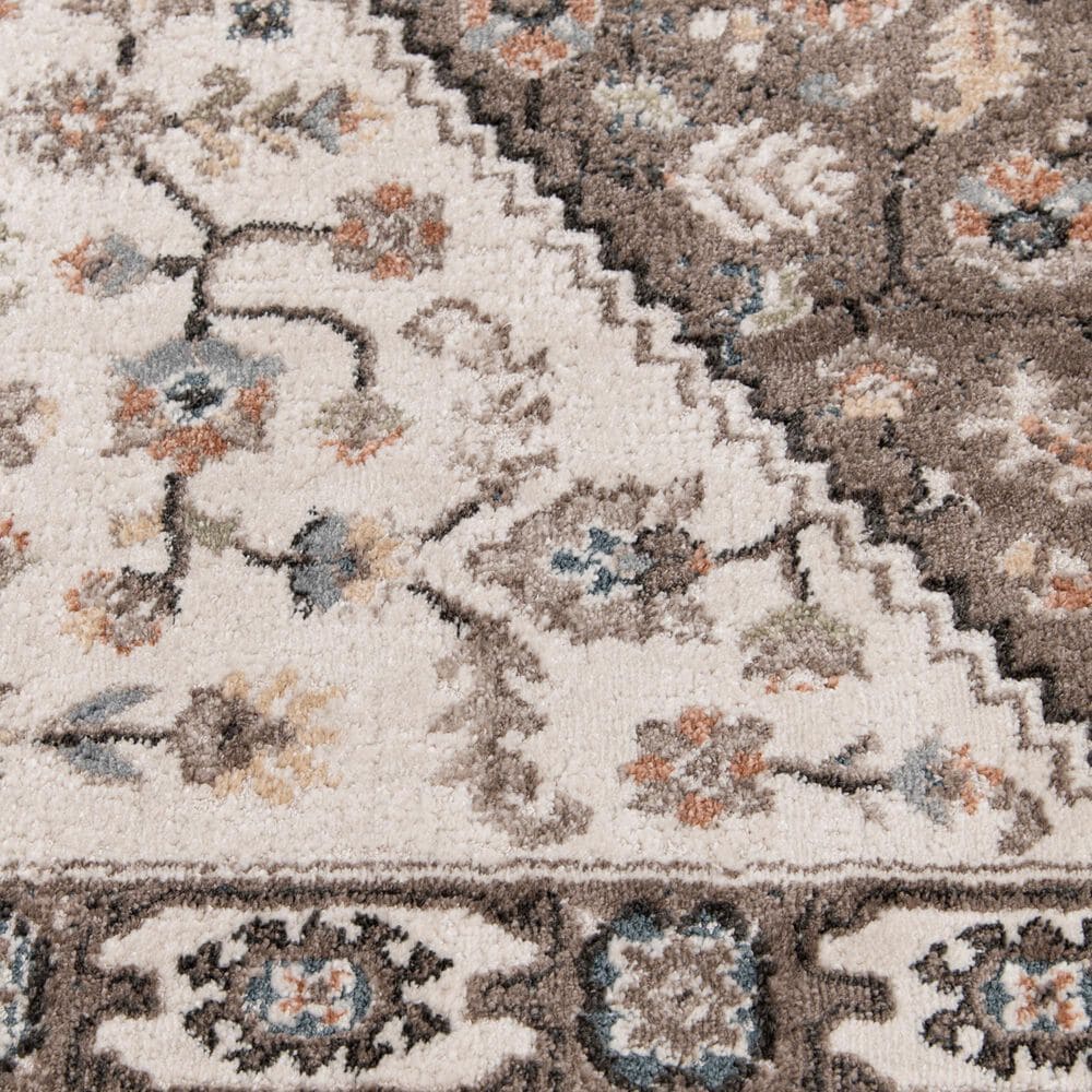 Central Oriental Heirloom Margot Tan and Navajo White 7&#39;10&quot; x 9&#39;10&quot; Area Rug, , large