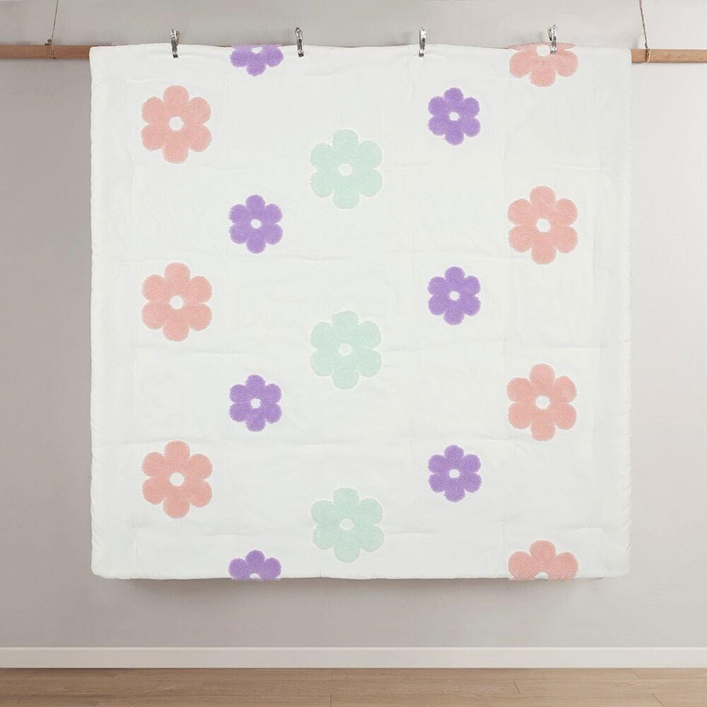 Hampton Park Gracie 3-Piece Twin Comforter Set in White and Purple, , large