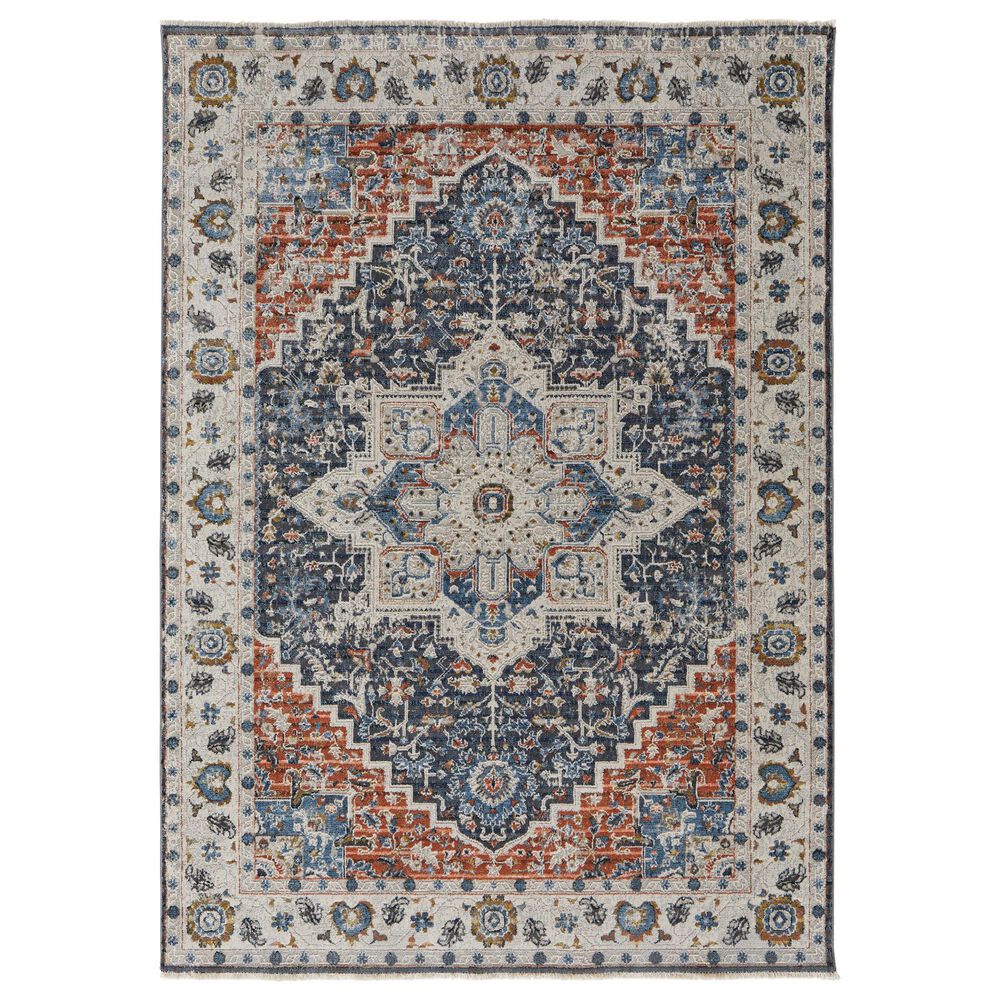 Feizy Kaia 39HTF 5" x 7"9" Blue and Red Area Rug, , large