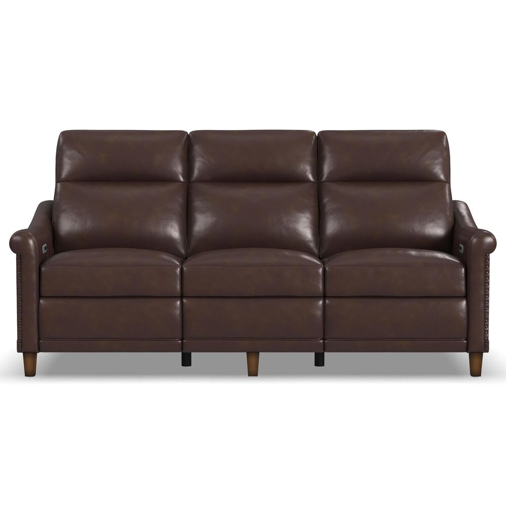Flexsteel Elizabeth Power Sofa with Headrest in Brunette, , large