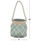 Maple and Jade 7" x 15" Indoor/Outdoor Candle Lantern with Rope Handle in Frosted Blue and Cream, , large